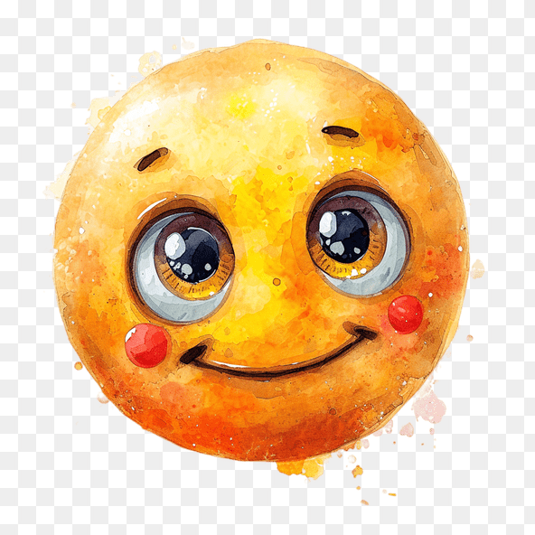 hand-painted smiley face clipart