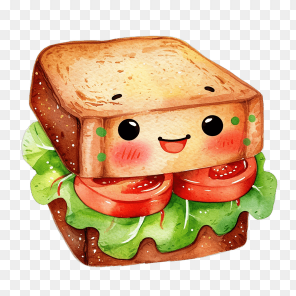 kawaii sandwich clipart