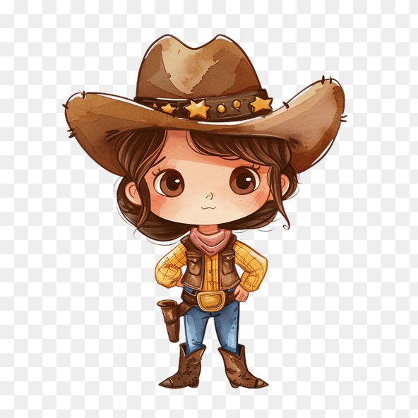 Cute Cowboy Girl Clipart