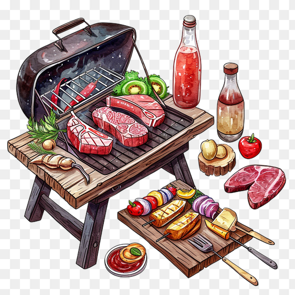 Summer BBQ Grill Steak clipart