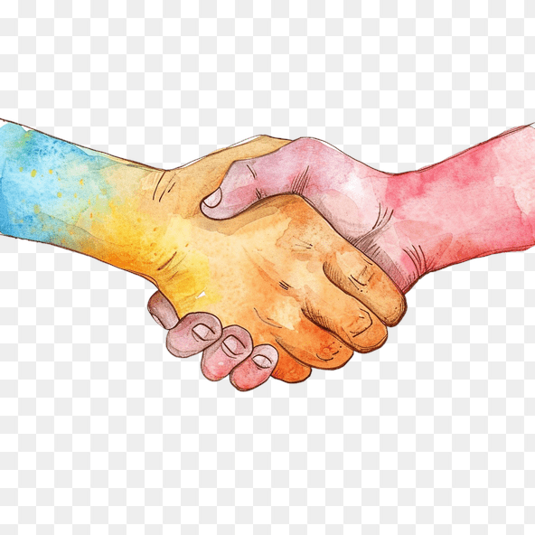 Shaking Hands Watercolor Clipart