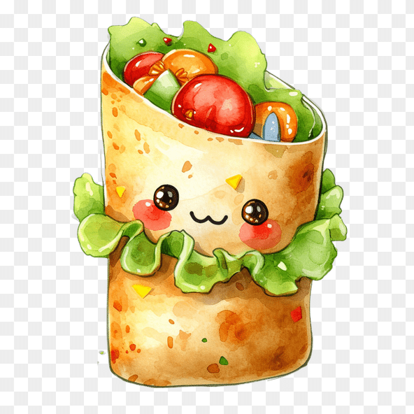 Kawaii Burrito clipart