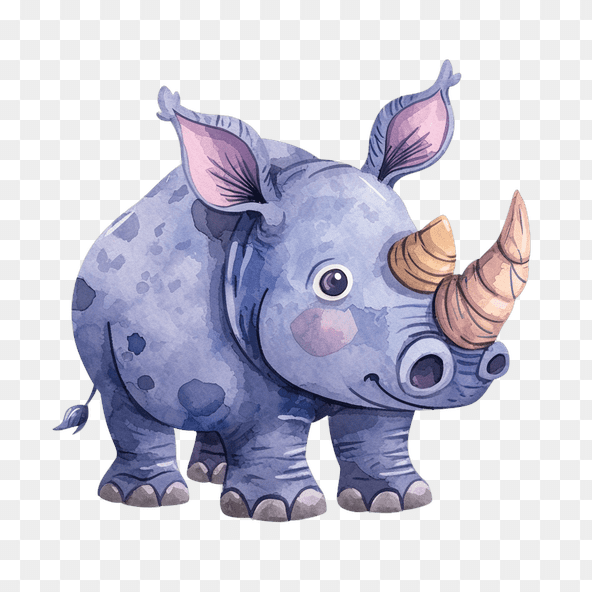 cute rhino clipart