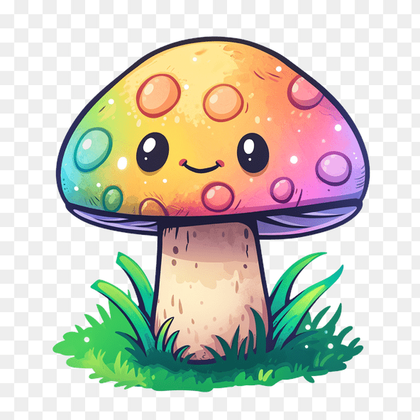 Cute Rainbow Mushroom Clipart