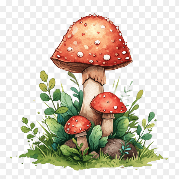 jungle mushrooms clipart