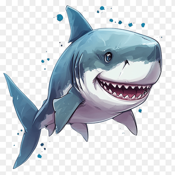 Smiling Great White Shark Clipart