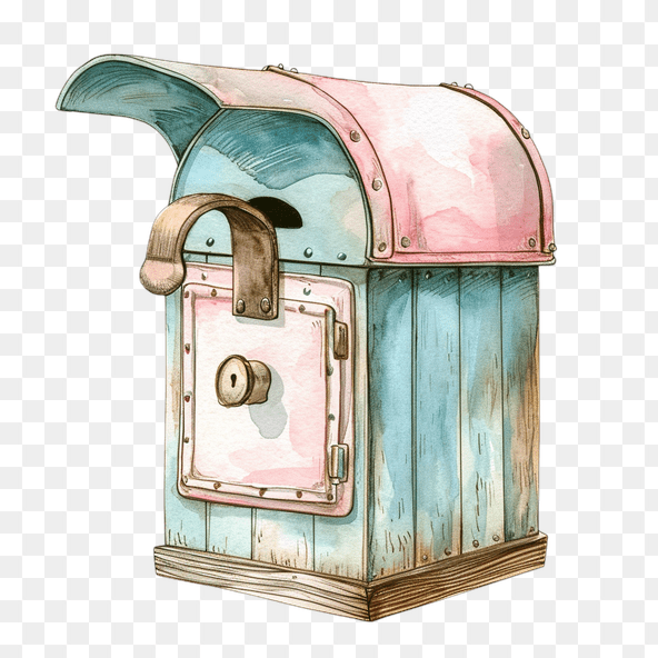 Vintage Watercolor Mailbox Clipart