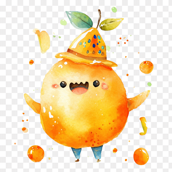 Cute Orange Cartoon Clipart
