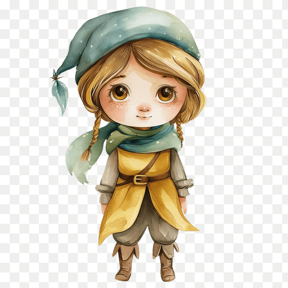 Cute Watercolor Girl Clipart