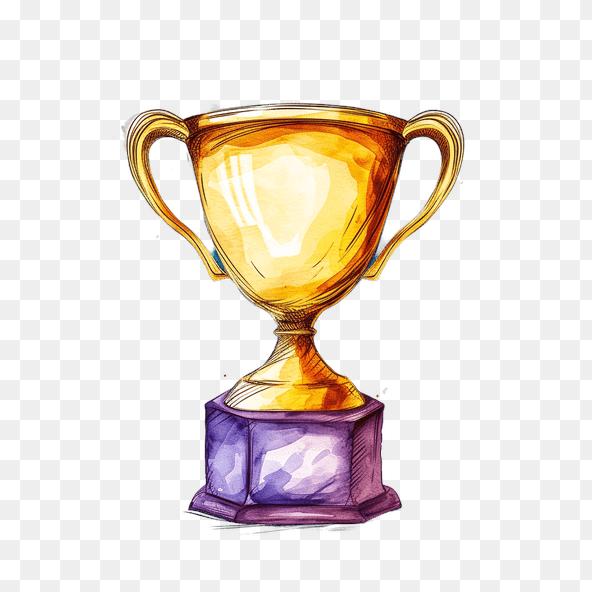 Gold Trophy Watercolor Clipart