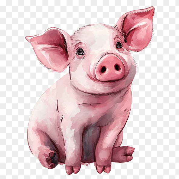 sitting pig clipart