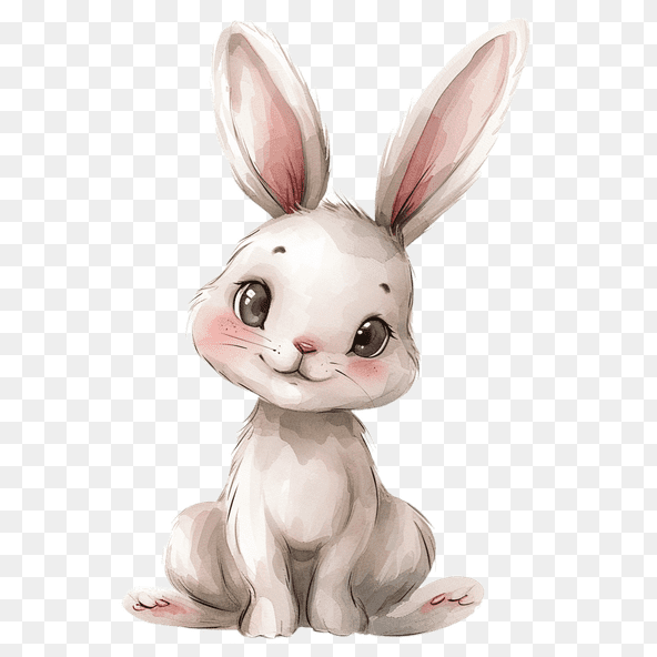 white bunny clipart