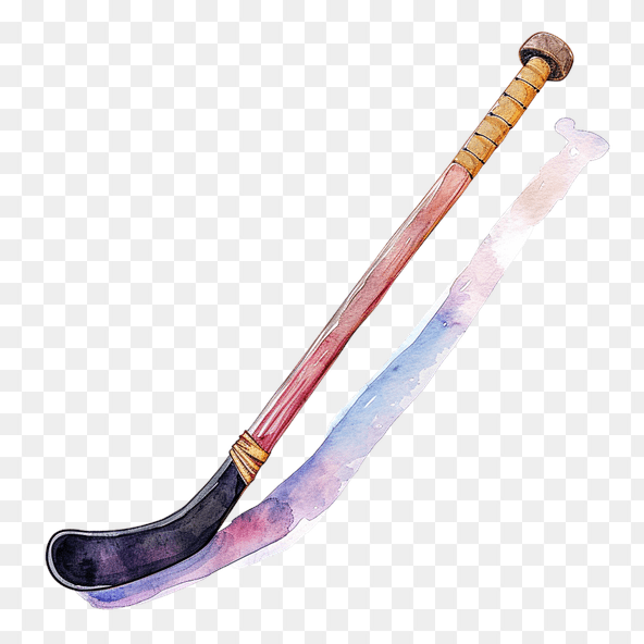 Vintage watercolor field hockey stick clipart