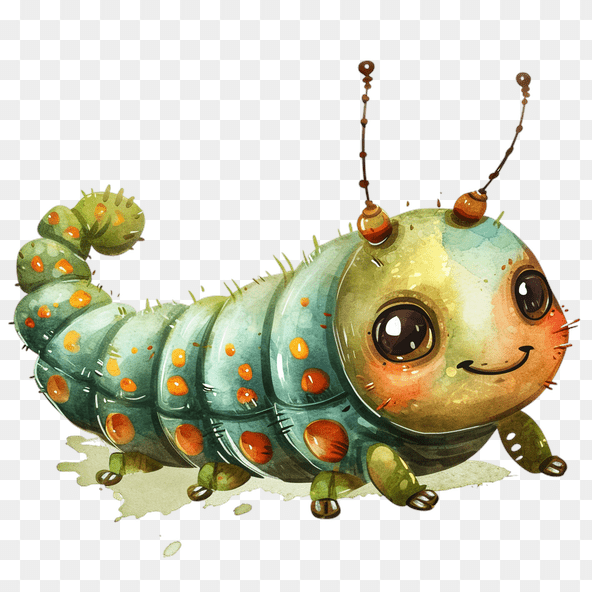 Cute Cartoon Caterpillar Clipart