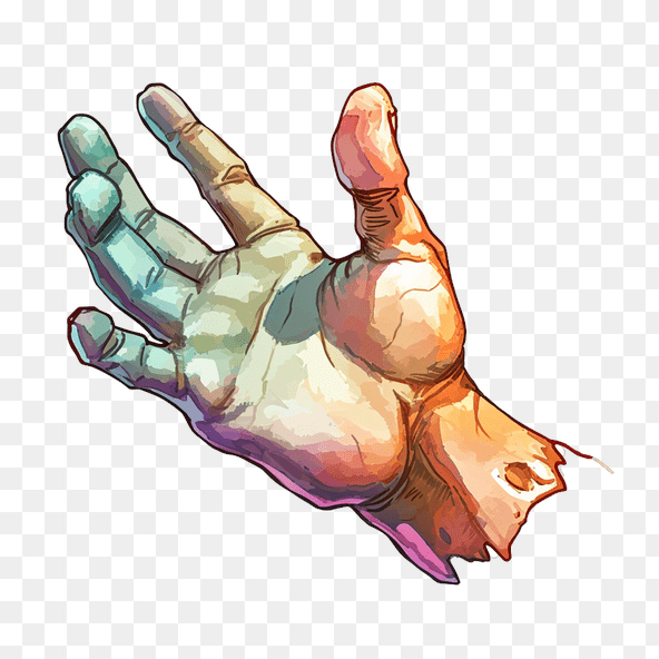 colorful hand reaching out clipart