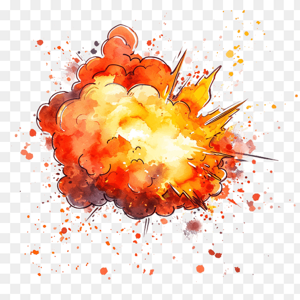 Watercolor Explosion Comic Clipart