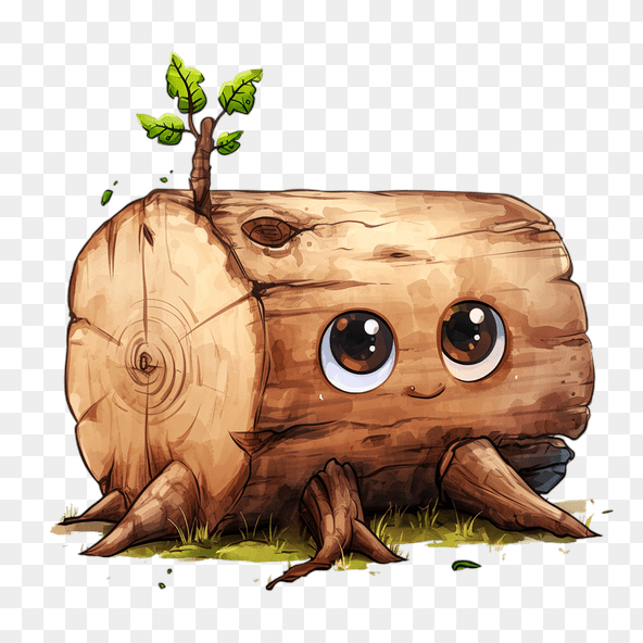 kawaii log clipart
