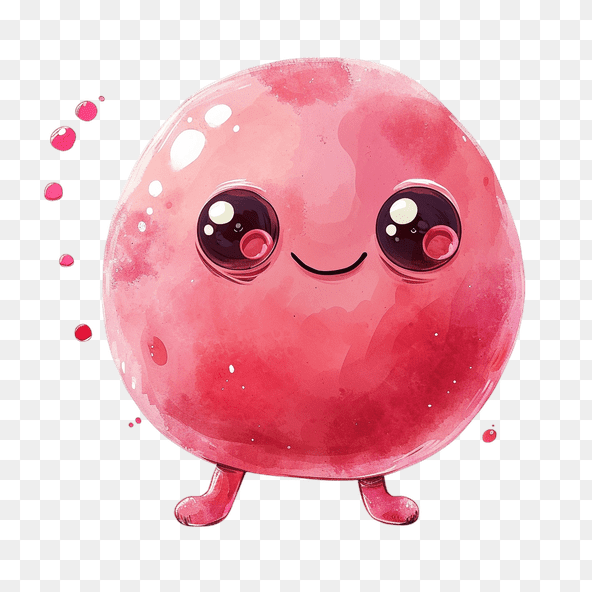 Cute Pink Blob Cartoon Character Clipart