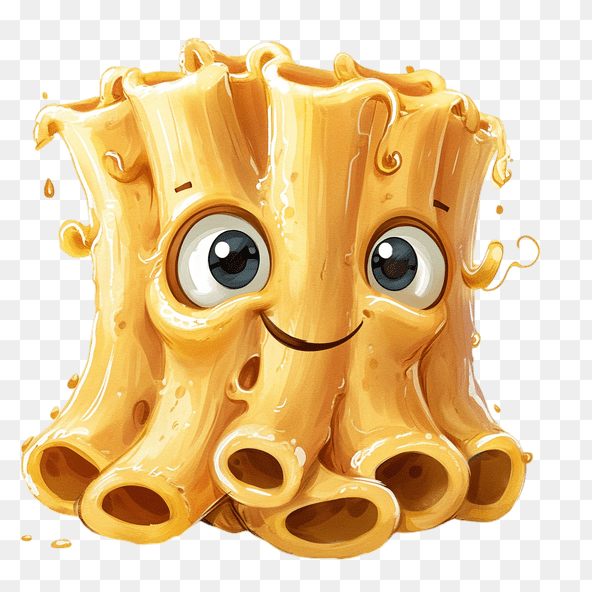 Cute Pasta Cartoon Character Clipart