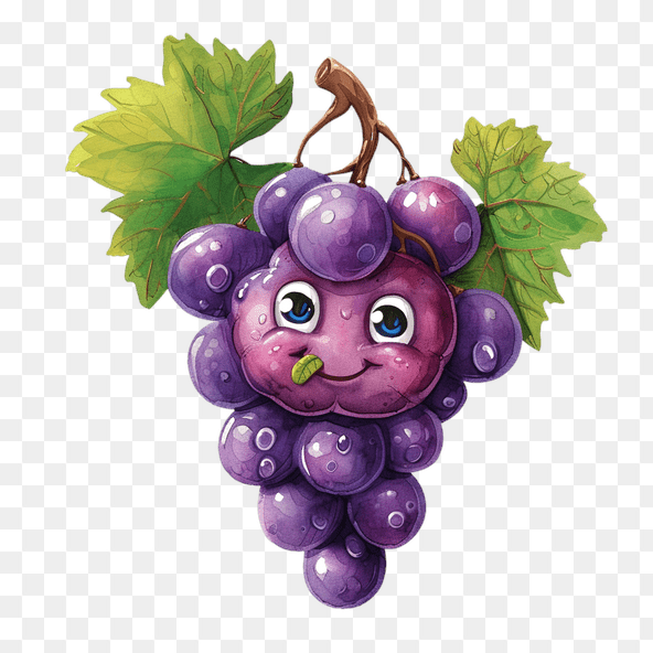 Cute Cartoon Grape Clipart