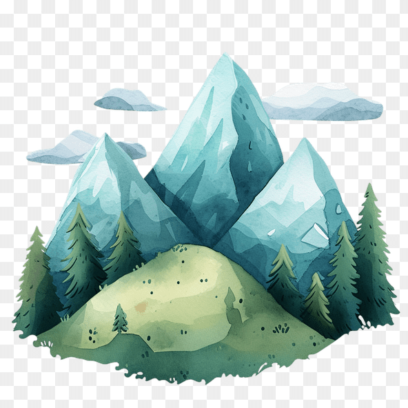 Watercolor Mountain Clipart