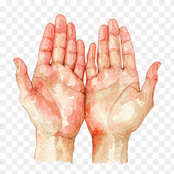 Open Hands Watercolor Clipart