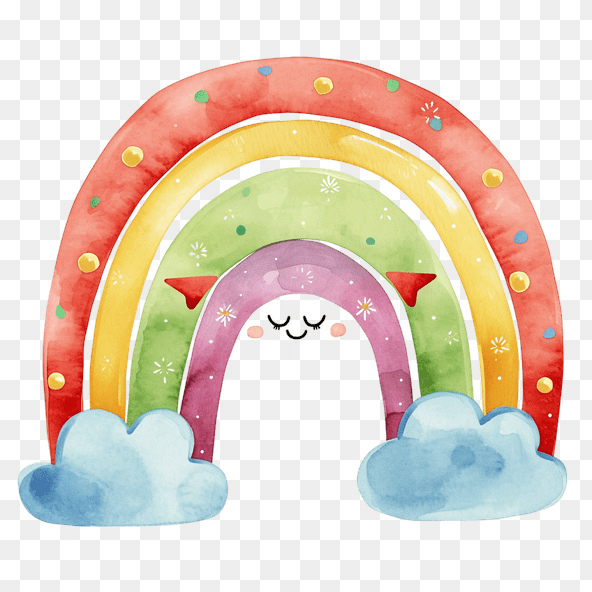 cute cartoon rainbow clipart