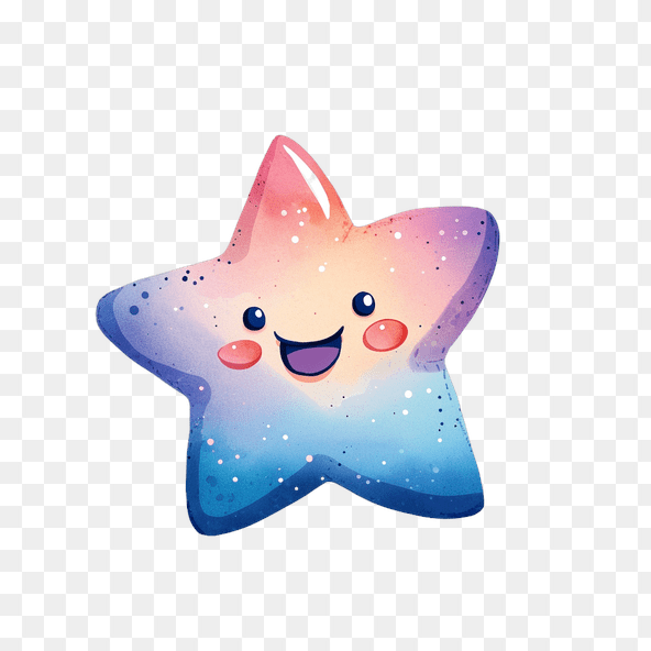 A cute cartoon star