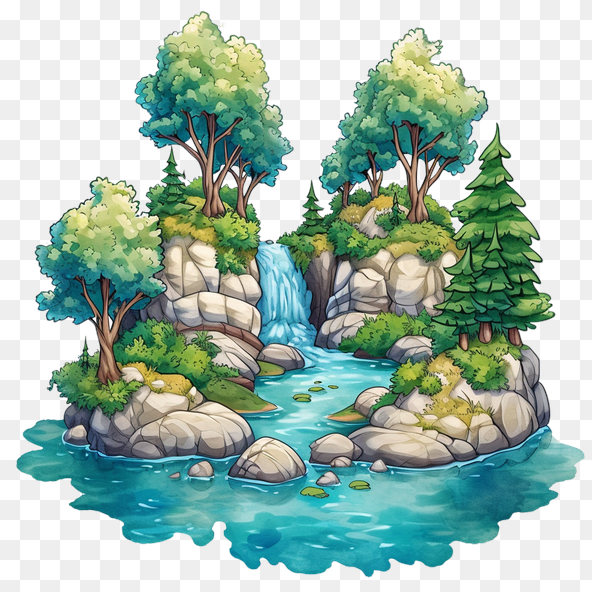 cute lake clipart