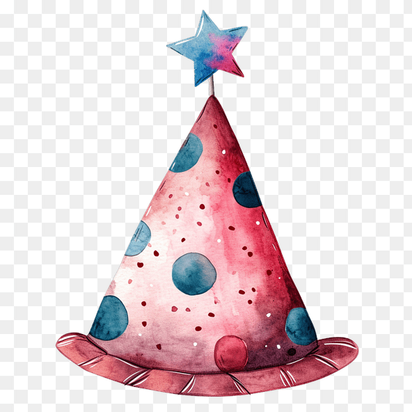 Pink and Blue Birthday Party Hat clipart