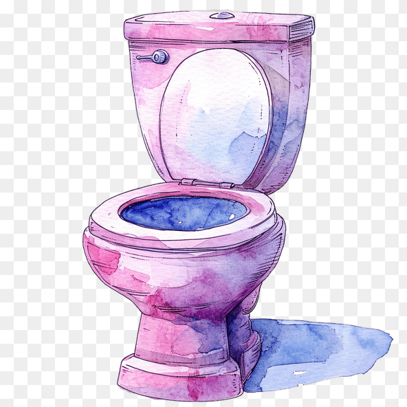 cute pink toilet clipart