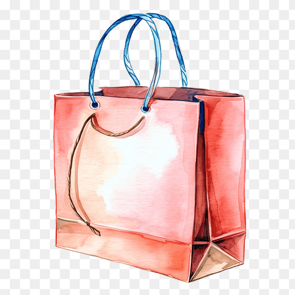 pink shopping bag clipart