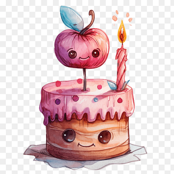 watercolor cake clipart