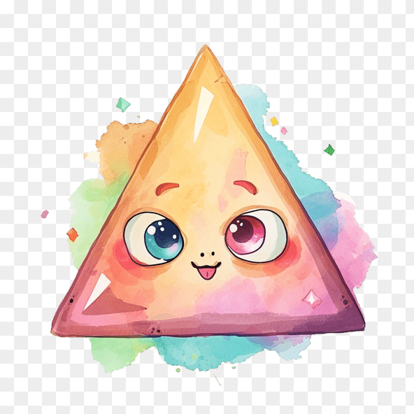 cute triangle watercolor clipart