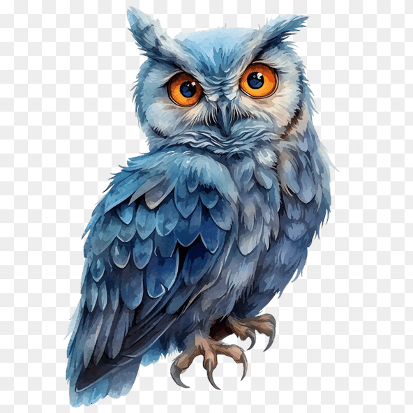 Majestic Blue Owl Clipart
