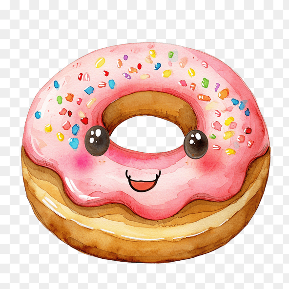 watercolor donut clipart