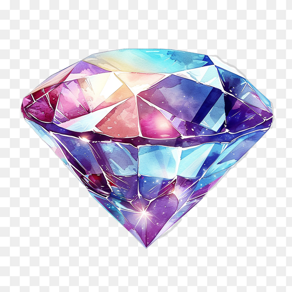 Watercolor Galaxy Diamond Clipart