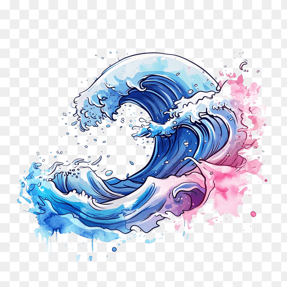 Watercolor Ocean Wave Clipart