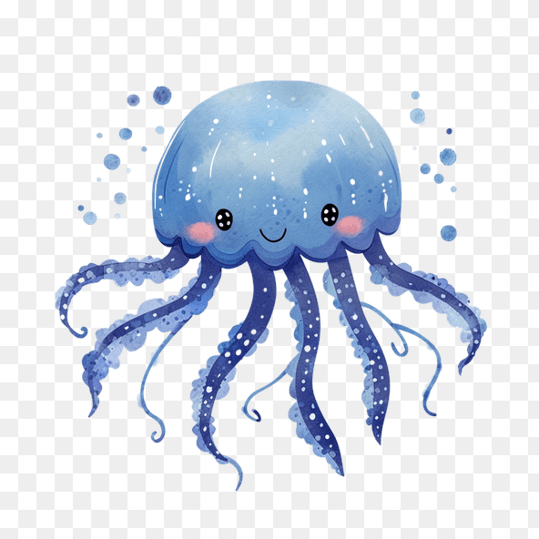 kawaii jelly fish clipart