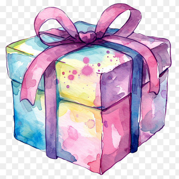 watercolor gift clipart