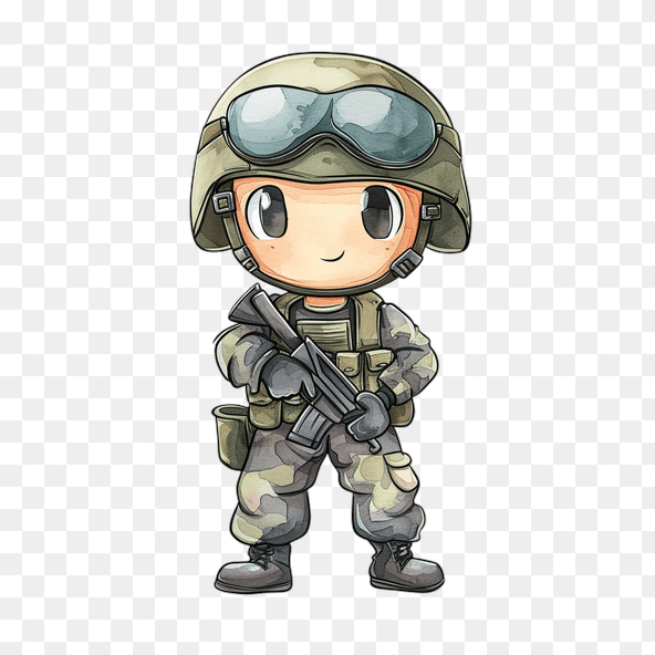 Cute Cartoon Military Soldier Clipart