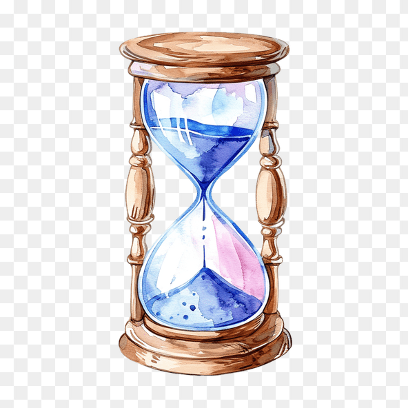 Vintage Watercolor Hourglass Clipart