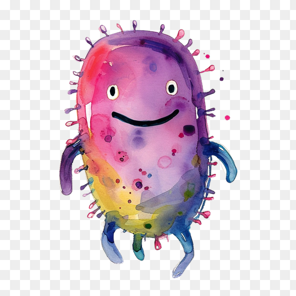 Purple watercolor creature