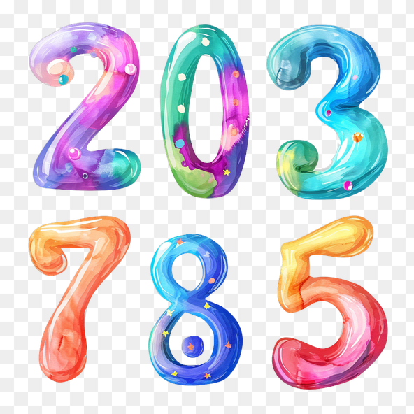 cute numbers clipart