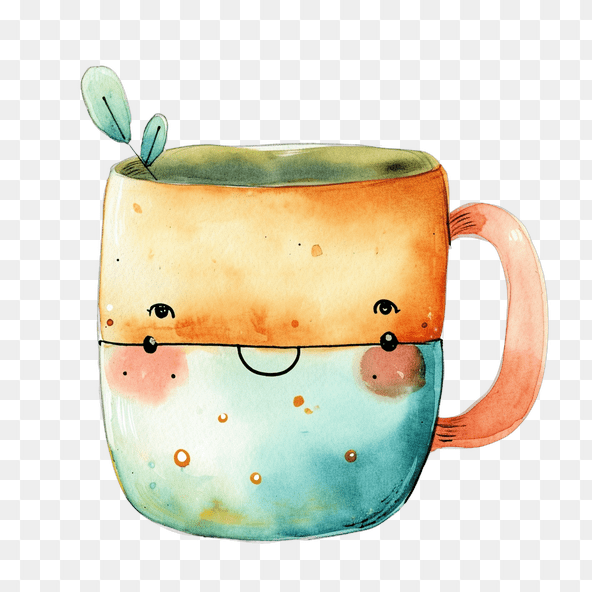 Cute Watercolor Two Tone Mug Clipart