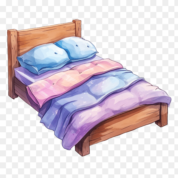 wooden bed frame clipart