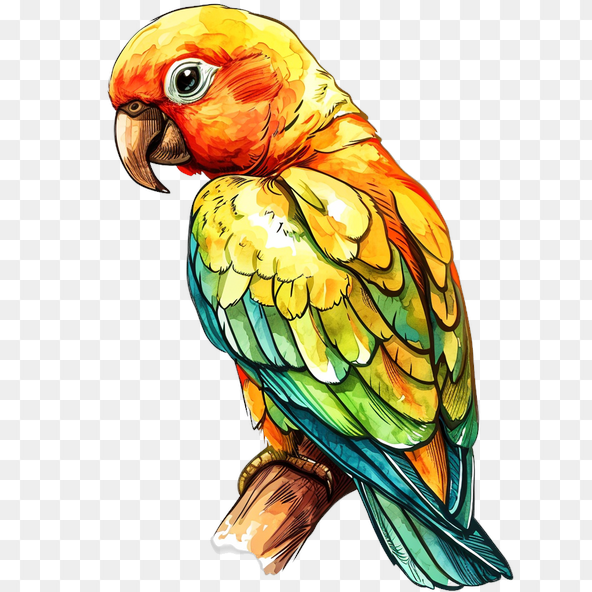 watercolor parrot clipart