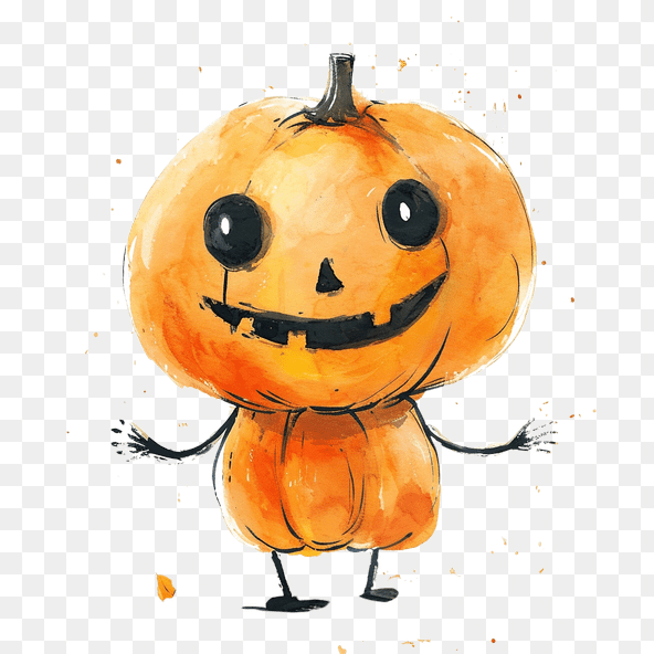 Cute Halloween Pumpkin Character Clipart