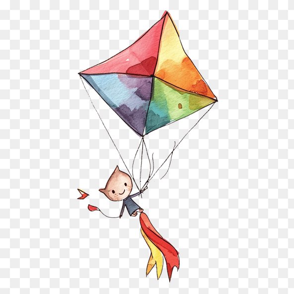 watercolor kite clipart