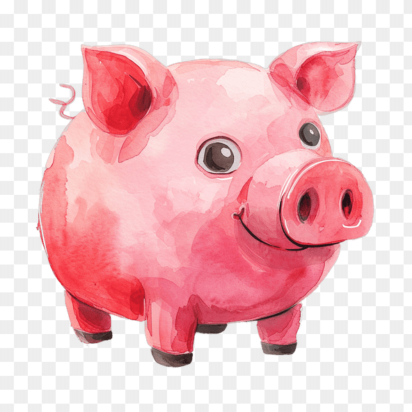 pink piggy clipart
